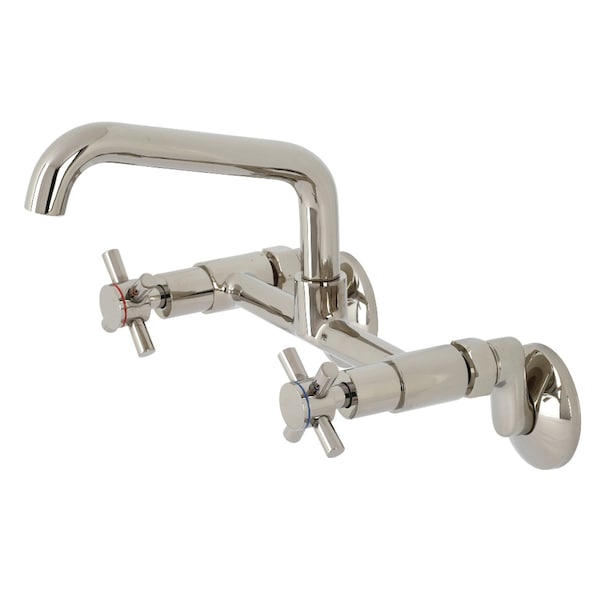Kingston Brass KS423PN Concord Two-Handle Wall-Mount Kitchen Faucet, Polished Nickel KS423PN - main